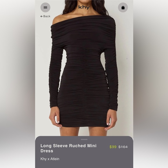 Black Ruched Mini Dress Long Sleeve | Khy S Black Ruched Mini Dress Long Sleeve | Khy S